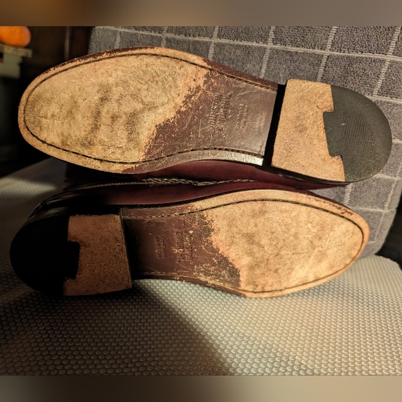 Johnston & Murphy 11.5 vintage tassel toe warm brown leather slip on loafers - Picture 8 of 8